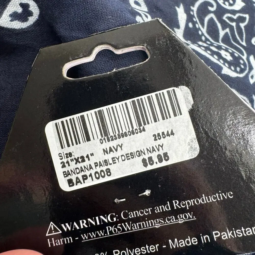 NWT Hot Leathers BAP1008 Classic Navy Paisley Bandana